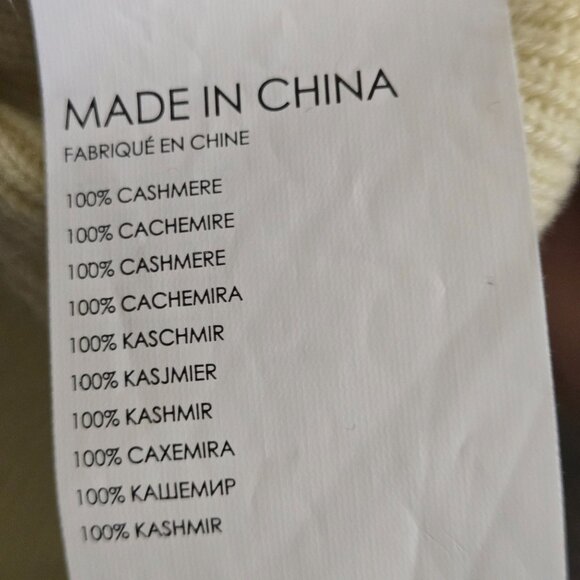 Club Monaco 100% Cashmere Pale Yellow Gray Striped Sweater Size S - Picture 5 of 6